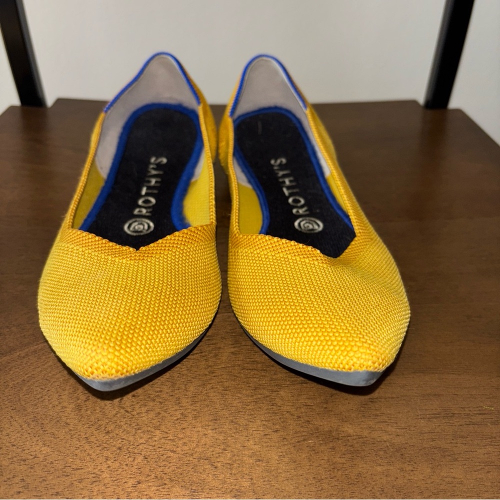 Rothy’s The Point Flats RETIRED Marigold Yellow Classic Women’s Size 9 Ballet